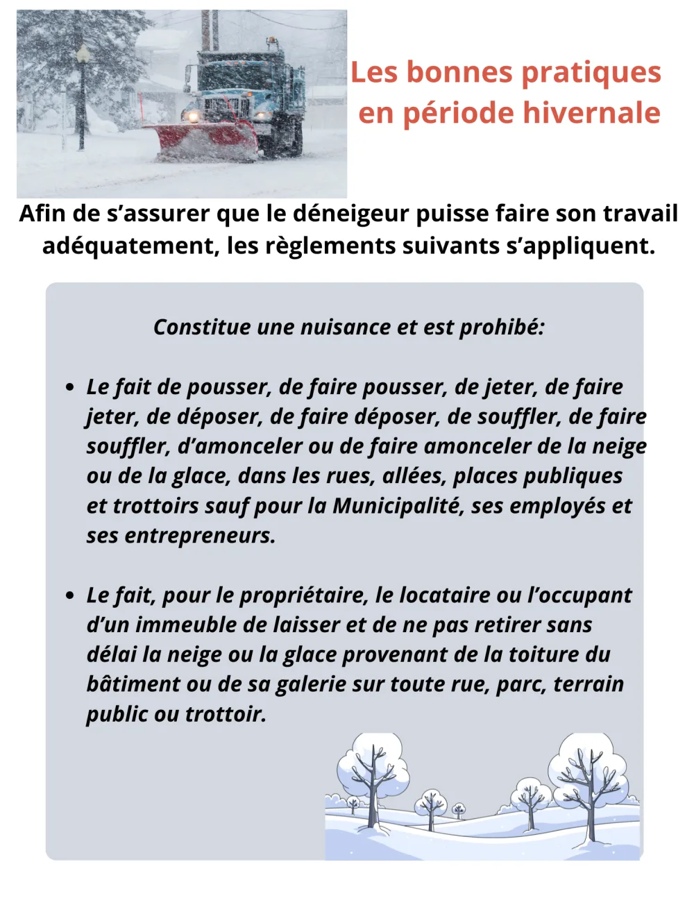 Bonnes pratiques en hiver